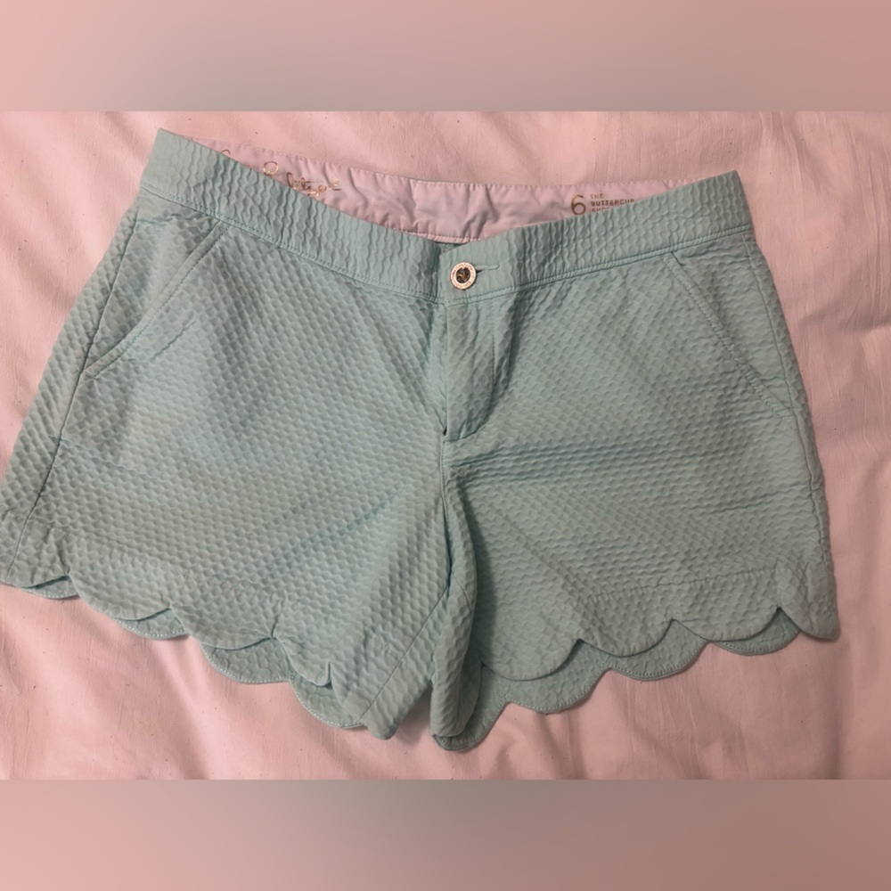 Lily Pulitzer Women's Scalloped Aqua Shorts